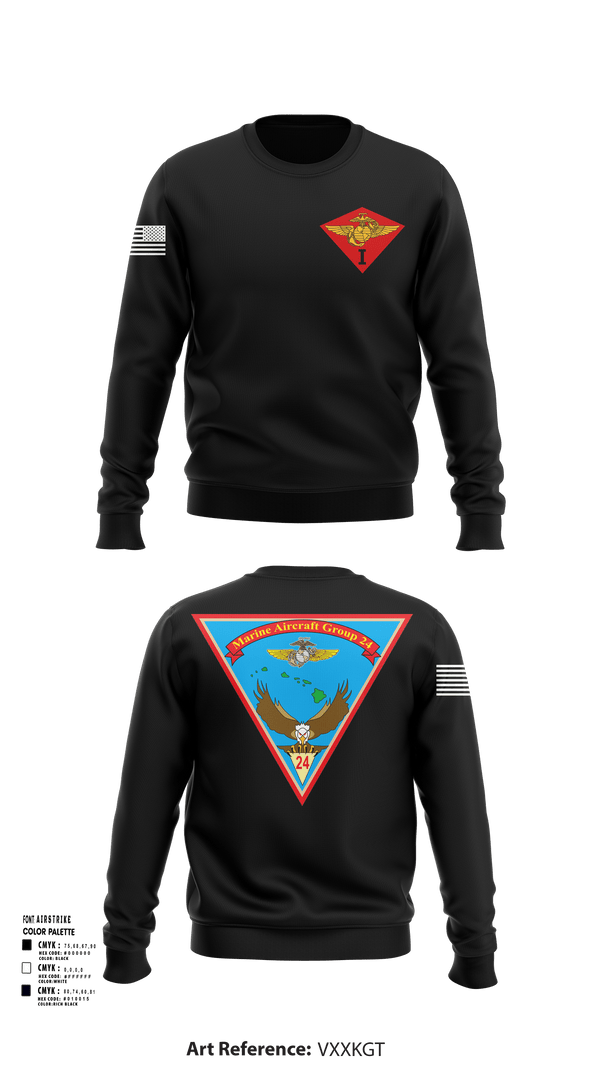 Crew Neck Sweatshirt, Marine Air Group 24, Marines, Teamtime, Team time, sublimation, custom sports apparel, team uniforms, spirit wear, spiritwear, sports uniforms, custom shirts, team store, custom team store, fundraiser sports, apparel fundraiser