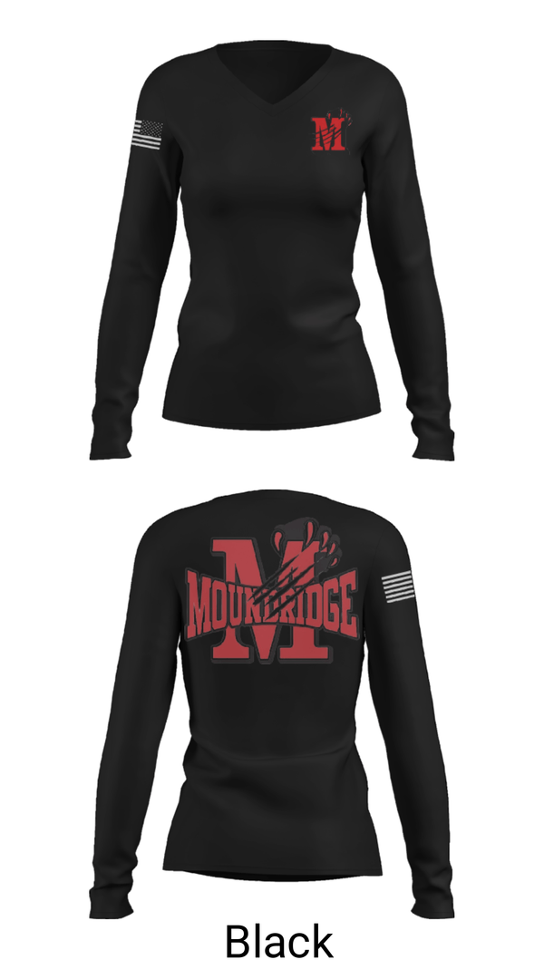 Womens Long Sleeve Vneck Shirt, Moundridge High School Basketball, Women's Basketball, Teamtime, Team time, sublimation, custom sports apparel, team uniforms, spirit wear, spiritwear, sports uniforms, custom shirts, team store, custom team store, fundraiser sports, apparel fundraiser