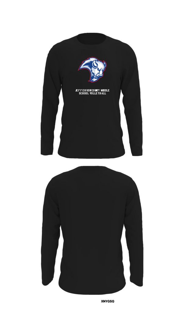 Long Sleeve Performance Shirt, Jefferson County Middle School Volleyball, Men's Volleyball, Teamtime, Team time, sublimation, custom sports apparel, team uniforms, spirit wear, spiritwear, sports uniforms, custom shirts, team store, custom team store, fundraiser sports, apparel fundraiser