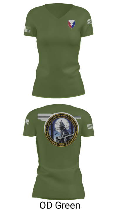 USAG Fort Hunter Liggett 63264859 Women's Short Sleeve V-neck Shirt - 28