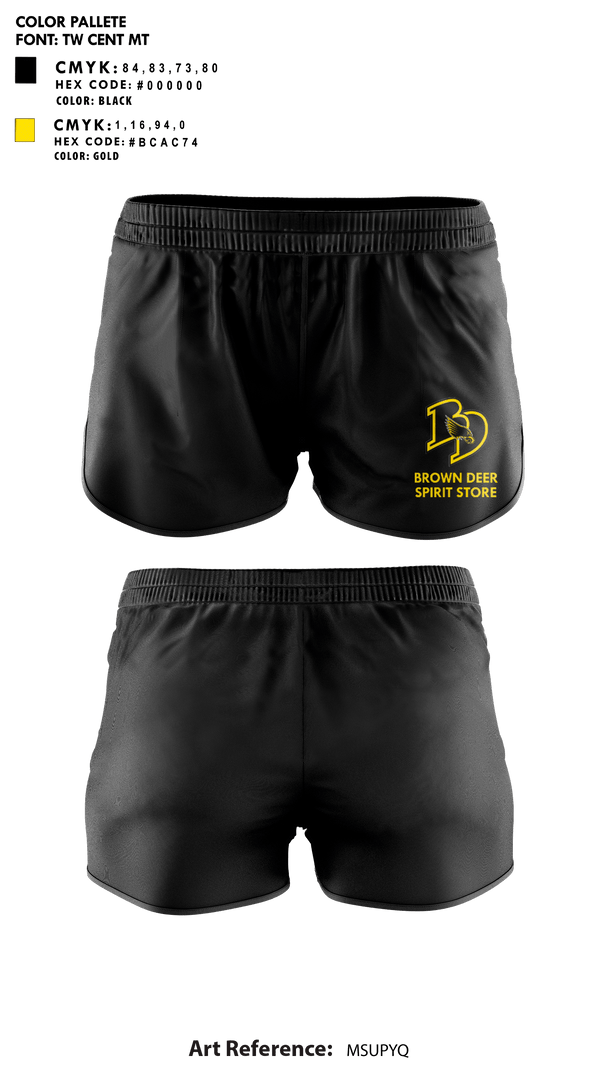 Womens Shorts, Brown Deer High School, Spirit Store, Teamtime, Team time, sublimation, custom sports apparel, team uniforms, spirit wear, spiritwear, sports uniforms, custom shirts, team store, custom team store, fundraiser sports, apparel fundraiser