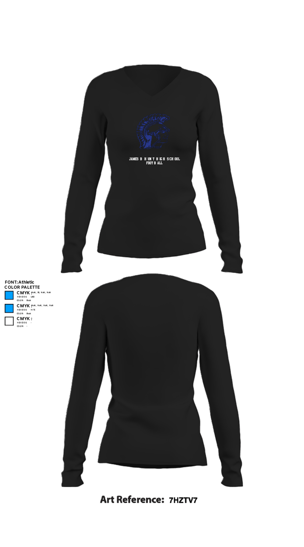 Womens Long Sleeve Vneck Shirt, James B Hunt High School Football, Football, Teamtime, Team time, sublimation, custom sports apparel, team uniforms, spirit wear, spiritwear, sports uniforms, custom shirts, team store, custom team store, fundraiser sports, apparel fundraiser