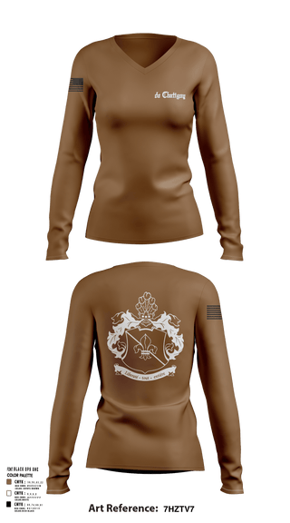 Womens Long Sleeve Vneck Shirt, NA, Army, Teamtime, Team time, sublimation, custom sports apparel, team uniforms, spirit wear, spiritwear, sports uniforms, custom shirts, team store, custom team store, fundraiser sports, apparel fundraiser