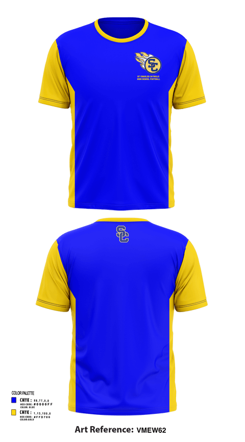 Short Sleeve Performance Shirt, St Charles Catholic High School Football, Football, Teamtime, Team time, sublimation, custom sports apparel, team uniforms, spirit wear, spiritwear, sports uniforms, custom shirts, team store, custom team store, fundraiser sports, apparel fundraiser