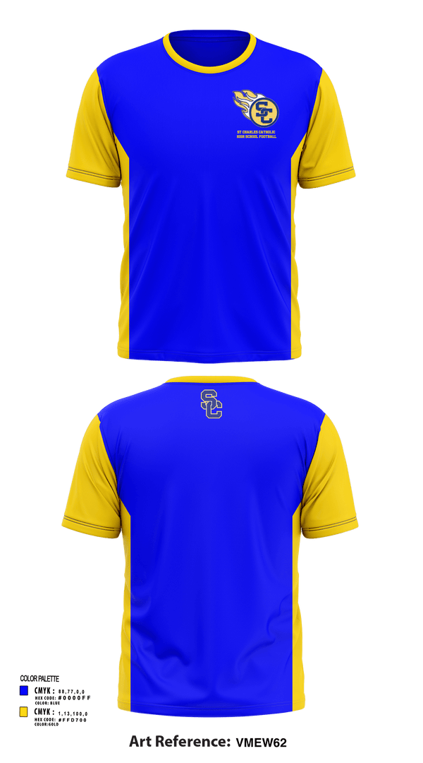Short Sleeve Performance Shirt, St Charles Catholic High School Football, Football, Teamtime, Team time, sublimation, custom sports apparel, team uniforms, spirit wear, spiritwear, sports uniforms, custom shirts, team store, custom team store, fundraiser sports, apparel fundraiser