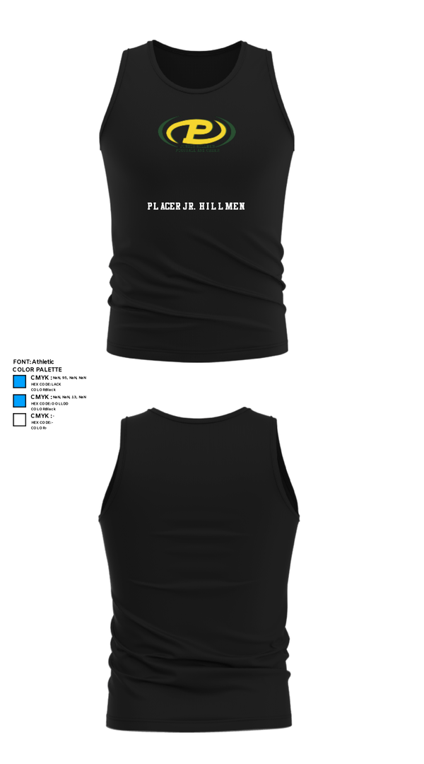 Tank Top, Placer Jr. Hillmen, Football, Teamtime, Team time, sublimation, custom sports apparel, team uniforms, spirit wear, spiritwear, sports uniforms, custom shirts, team store, custom team store, fundraiser sports, apparel fundraiser