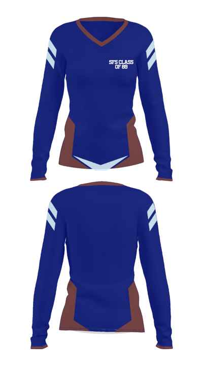 SFS Class of 89 18985918 Women's Long Sleeve V-neck Shirt - 28