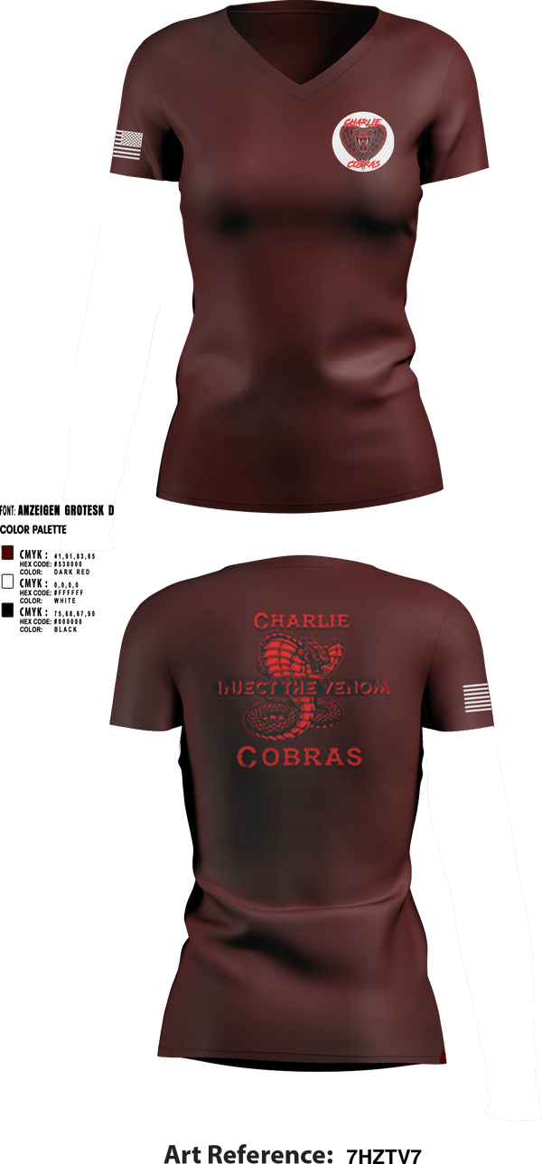 Women's Short Sleeve Vneck Shirt, Charlie Company Cobras, Army, Teamtime, Team time, sublimation, custom sports apparel, team uniforms, spirit wear, spiritwear, sports uniforms, custom shirts, team store, custom team store, fundraiser sports, apparel fundraiser