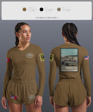 Womens Long Sleeve Vneck Shirt, 278th ACR, , Teamtime, Team time, sublimation, custom sports apparel, team uniforms, spirit wear, spiritwear, sports uniforms, custom shirts, team store, custom team store, fundraiser sports, apparel fundraiser