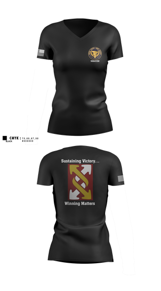 Womens Short Sleeve Vneck Shirt, 143rd ESC, , Teamtime, Team time, sublimation, custom sports apparel, team uniforms, spirit wear, spiritwear, sports uniforms, custom shirts, team store, custom team store, fundraiser sports, apparel fundraiser