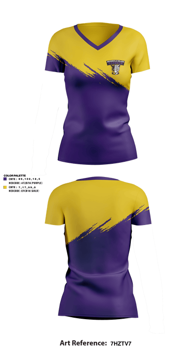 Jacksonville College eSports 58157087 Women's Short Sleeve V-neck Shirt - 1