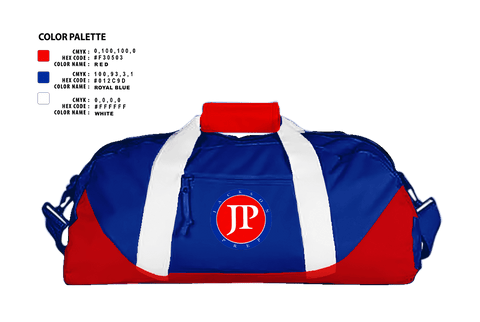 Duffle Bag, Jackson Preparatory School Swimming, Swimming, Teamtime, Team time, sublimation, custom sports apparel, team uniforms, spirit wear, spiritwear, sports uniforms, custom shirts, team store, custom team store, fundraiser sports, apparel fundraiser