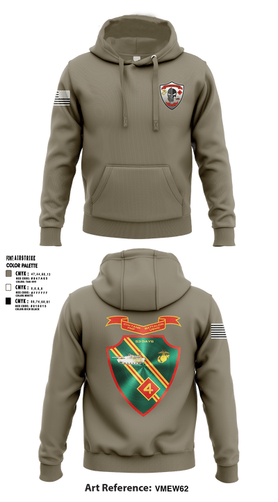 Det. 4 Tows and Scouts 4th Tank Battalion 82433945 Hoodie - 3