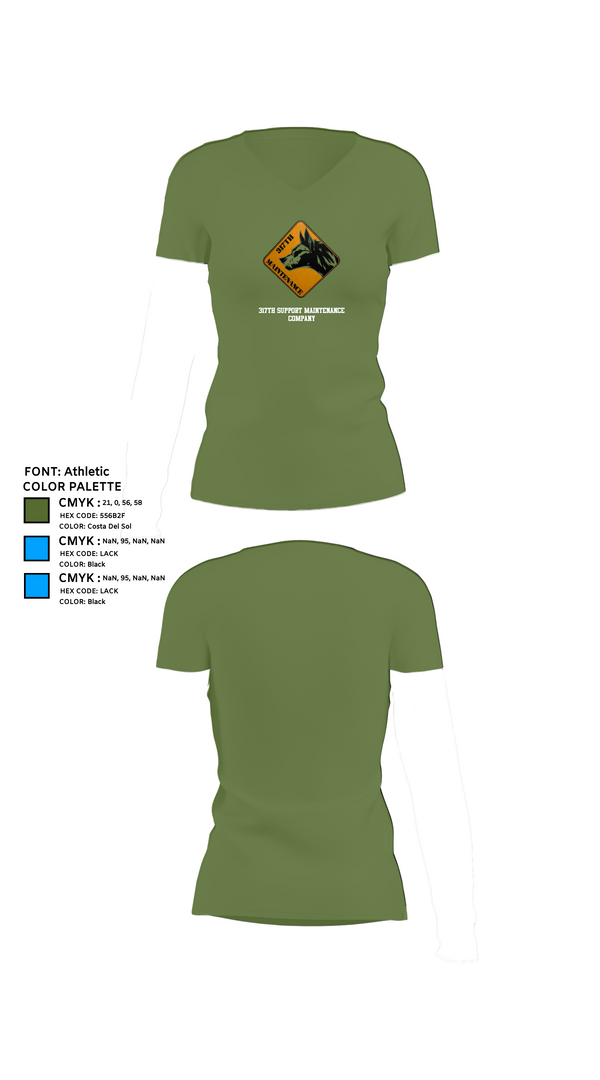 Womens Short Sleeve Vneck Shirt, 317th support maintenance company, Army, Teamtime, Team time, sublimation, custom sports apparel, team uniforms, spirit wear, spiritwear, sports uniforms, custom shirts, team store, custom team store, fundraiser sports, apparel fundraiser