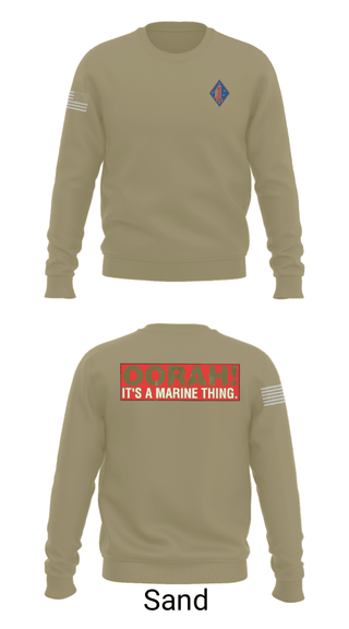 Crew Neck Sweatshirt, 1st Marine Regiment, Marines, Teamtime, Team time, sublimation, custom sports apparel, team uniforms, spirit wear, spiritwear, sports uniforms, custom shirts, team store, custom team store, fundraiser sports, apparel fundraiser