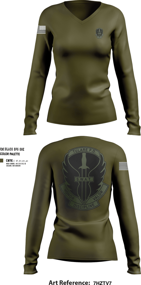 Womens Long Sleeve Vneck Shirt, SWAT, , Teamtime, Team time, sublimation, custom sports apparel, team uniforms, spirit wear, spiritwear, sports uniforms, custom shirts, team store, custom team store, fundraiser sports, apparel fundraiser