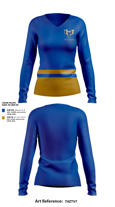 Holt High School Basketball 52245174 Women's Long Sleeve V-neck Shirt - 1