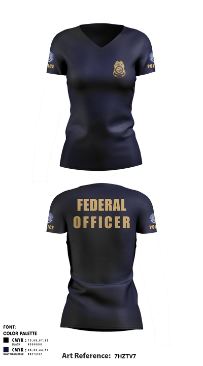 BIA POLICE 11444917 Women's Short Sleeve V-neck Shirt - 6