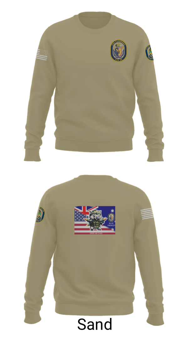 Crew Neck Sweatshirt, USS CANBERRA (LCS 30), Navy, Teamtime, Team time, sublimation, custom sports apparel, team uniforms, spirit wear, spiritwear, sports uniforms, custom shirts, team store, custom team store, fundraiser sports, apparel fundraiser