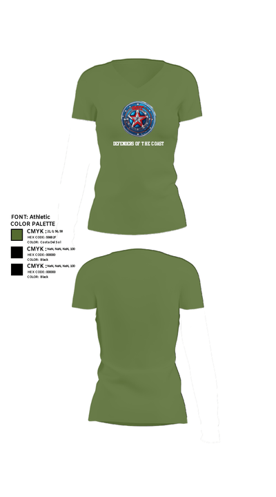 Defenders of the Coast 55922542 Women's Short Sleeve V-neck Shirt - 44