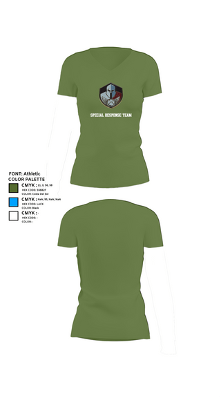 Womens Short Sleeve Vneck Shirt, Special Response Team, Police, Teamtime, Team time, sublimation, custom sports apparel, team uniforms, spirit wear, spiritwear, sports uniforms, custom shirts, team store, custom team store, fundraiser sports, apparel fundraiser