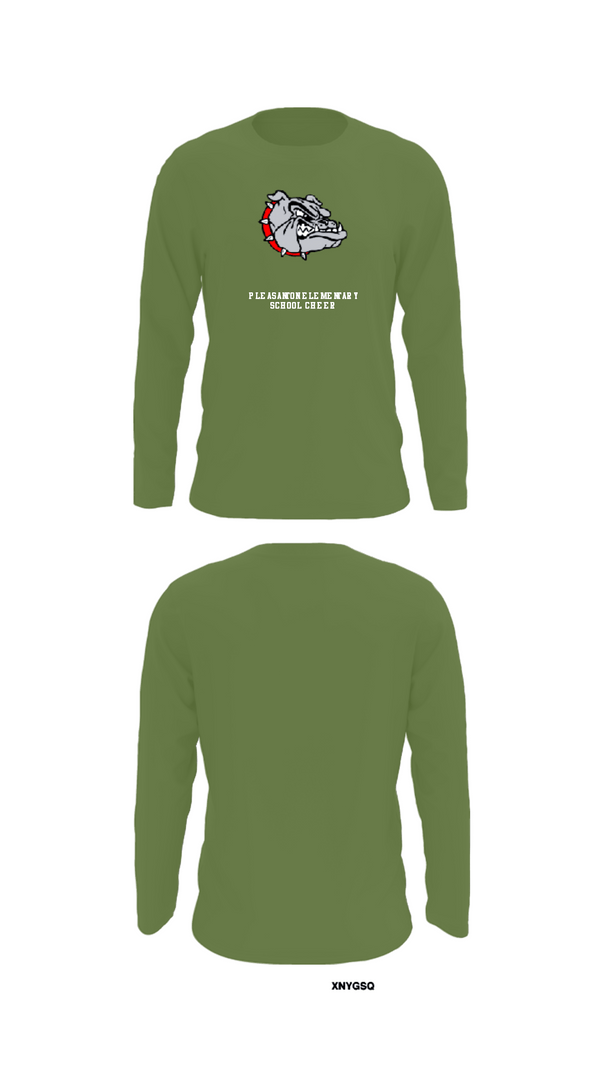 Long Sleeve Performance Shirt, Pleasanton Elementary School Cheer, Cheer, Teamtime, Team time, sublimation, custom sports apparel, team uniforms, spirit wear, spiritwear, sports uniforms, custom shirts, team store, custom team store, fundraiser sports, apparel fundraiser