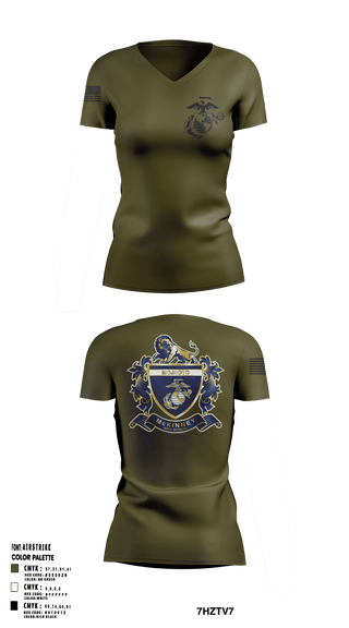 Womens Short Sleeve Vneck Shirt, MHS MCJROTC, Marines, Teamtime, Team time, sublimation, custom sports apparel, team uniforms, spirit wear, spiritwear, sports uniforms, custom shirts, team store, custom team store, fundraiser sports, apparel fundraiser