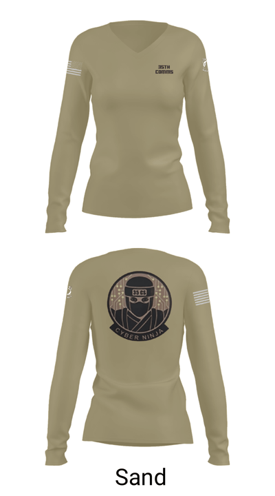 35th COMMS 55833668 Women's Long Sleeve V-neck Shirt - 97