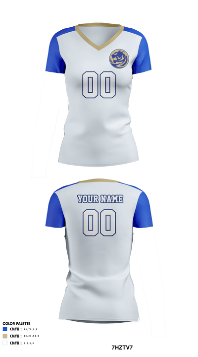 Bradwell Institute Volleyball 8244530 Women's Short Sleeve V-neck Shirt - 11