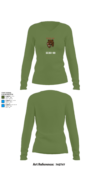 Womens Long Sleeve Vneck Shirt, ECHO-88, , Teamtime, Team time, sublimation, custom sports apparel, team uniforms, spirit wear, spiritwear, sports uniforms, custom shirts, team store, custom team store, fundraiser sports, apparel fundraiser