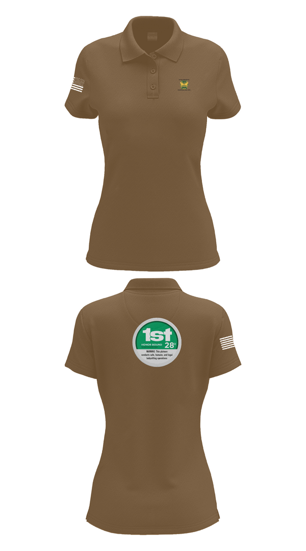 Womens Short Sleeve Performance Polo, 28th MP Company, National Guard, Teamtime, Team time, sublimation, custom sports apparel, team uniforms, spirit wear, spiritwear, sports uniforms, custom shirts, team store, custom team store, fundraiser sports, apparel fundraiser