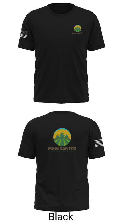 M&M Santos Outdoor Services 89521687 Short Sleeve Performance Shirt - 30