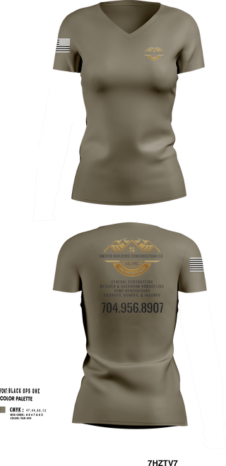 Womens Short Sleeve Vneck Shirt, Unified Builders Construction LLC, , Teamtime, Team time, sublimation, custom sports apparel, team uniforms, spirit wear, spiritwear, sports uniforms, custom shirts, team store, custom team store, fundraiser sports, apparel fundraiser