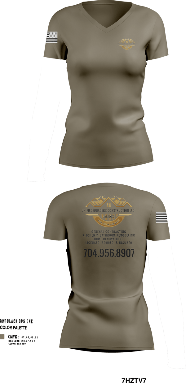 Womens Short Sleeve Vneck Shirt, Unified Builders Construction LLC, , Teamtime, Team time, sublimation, custom sports apparel, team uniforms, spirit wear, spiritwear, sports uniforms, custom shirts, team store, custom team store, fundraiser sports, apparel fundraiser