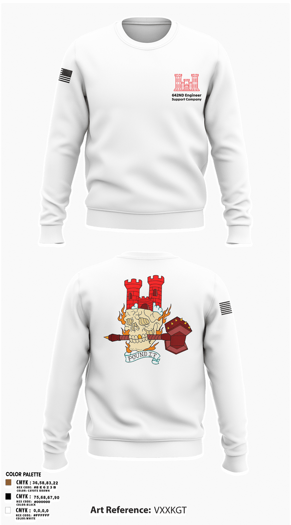 Crew Neck Sweatshirt, 642nd Engineer Support Company642ND Engineer Support Company, Army, Teamtime, Team time, sublimation, custom sports apparel, team uniforms, spirit wear, spiritwear, sports uniforms, custom shirts, team store, custom team store, fundraiser sports, apparel fundraiser