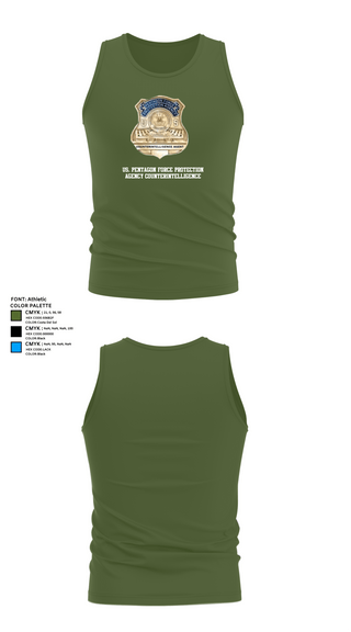 Tank Top, US. Pentagon Force Protection Agency CounterintelligenceMARDET Fort Leonard Wood (FLW) DoD Interservice Non-Lethal Individual Weapons Instructor's Course Fort Leonard Wood Basic Military Police School House, Police, Teamtime, Team time, sublimation, custom sports apparel, team uniforms, spirit wear, spiritwear, sports uniforms, custom shirts, team store, custom team store, fundraiser sports, apparel fundraiser
