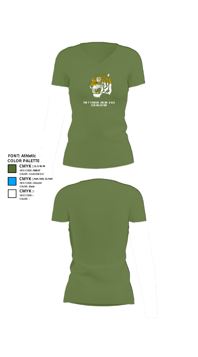 Fort Towson Junior High School Cheer 44003548 Women's Short Sleeve V-neck Shirt - 20