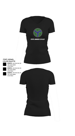 Womens Short Sleeve Vneck Shirt, 278th Armored Cavalry, Army, Teamtime, Team time, sublimation, custom sports apparel, team uniforms, spirit wear, spiritwear, sports uniforms, custom shirts, team store, custom team store, fundraiser sports, apparel fundraiser