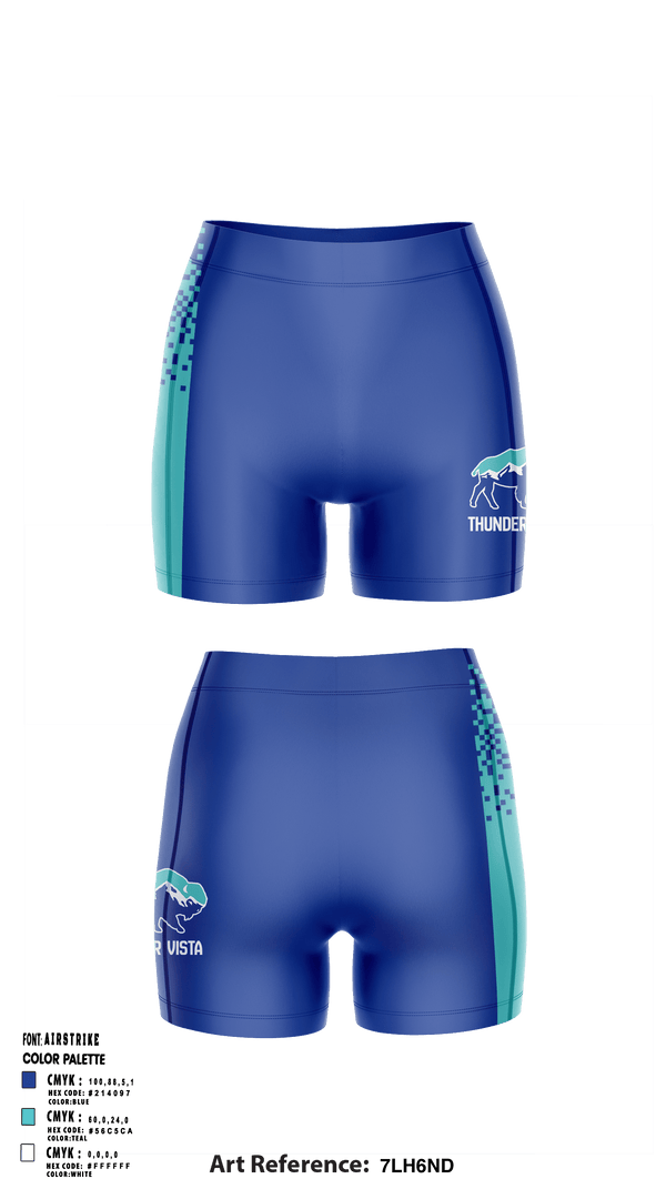 Womens Compression Shorts, Thunder Vista MS, Spirit Store, Teamtime, Team time, sublimation, custom sports apparel, team uniforms, spirit wear, spiritwear, sports uniforms, custom shirts, team store, custom team store, fundraiser sports, apparel fundraiser