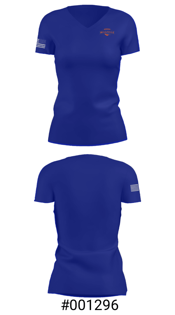 Women's Short Sleeve Vneck Shirt, Millville Senior High School, Spirit Store, Teamtime, Team time, sublimation, custom sports apparel, team uniforms, spirit wear, spiritwear, sports uniforms, custom shirts, team store, custom team store, fundraiser sports, apparel fundraiser