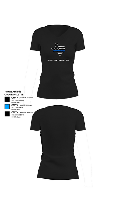 Maverick County Constable PCT 4 23255361 Women's Short Sleeve V-neck Shirt - 23