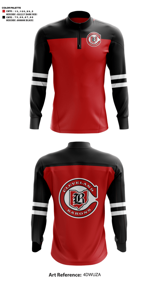 Quarter Zip Jacket, Cleveland Barons, Ice Hockey, Teamtime, Team time, sublimation, custom sports apparel, team uniforms, spirit wear, spiritwear, sports uniforms, custom shirts, team store, custom team store, fundraiser sports, apparel fundraiser