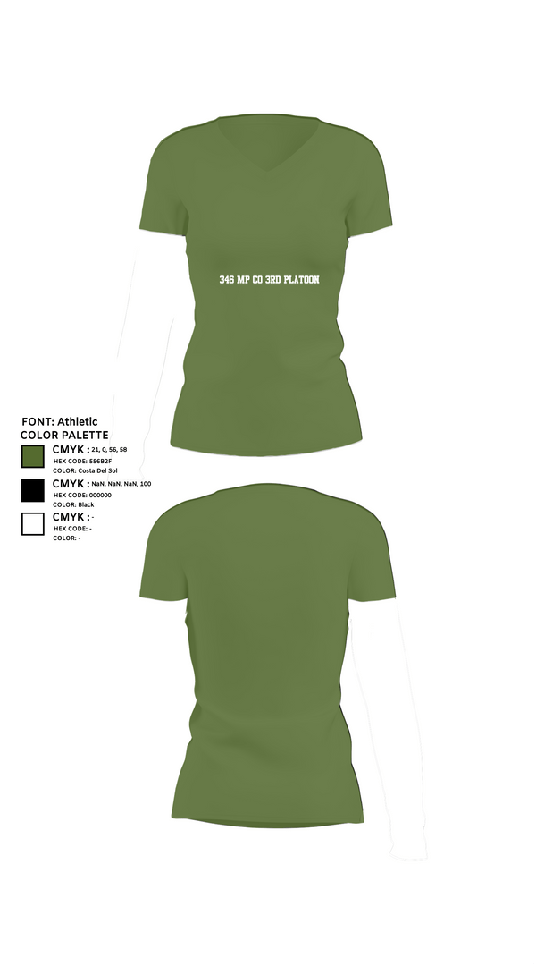 Womens Short Sleeve Vneck Shirt, 346 MP CO 3rd Platoon, Army, Teamtime, Team time, sublimation, custom sports apparel, team uniforms, spirit wear, spiritwear, sports uniforms, custom shirts, team store, custom team store, fundraiser sports, apparel fundraiser