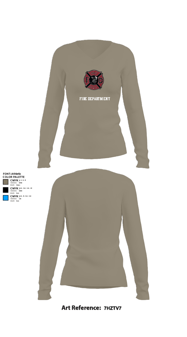 Women's Long Sleeve Vneck Shirt, 386th ECES/CEF, Fire Department, Teamtime, Team time, sublimation, custom sports apparel, team uniforms, spirit wear, spiritwear, sports uniforms, custom shirts, team store, custom team store, fundraiser sports, apparel fundraiser