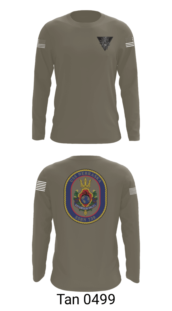 Long Sleeve Performance Shirt, USS Nebraska, Navy, Teamtime, Team time, sublimation, custom sports apparel, team uniforms, spirit wear, spiritwear, sports uniforms, custom shirts, team store, custom team store, fundraiser sports, apparel fundraiser