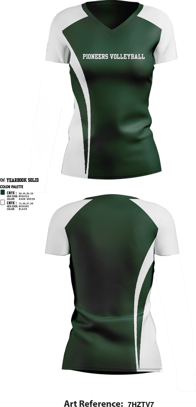 Pioneers Volleyball 95644488 Women's Long Sleeve V-neck Shirt - 2