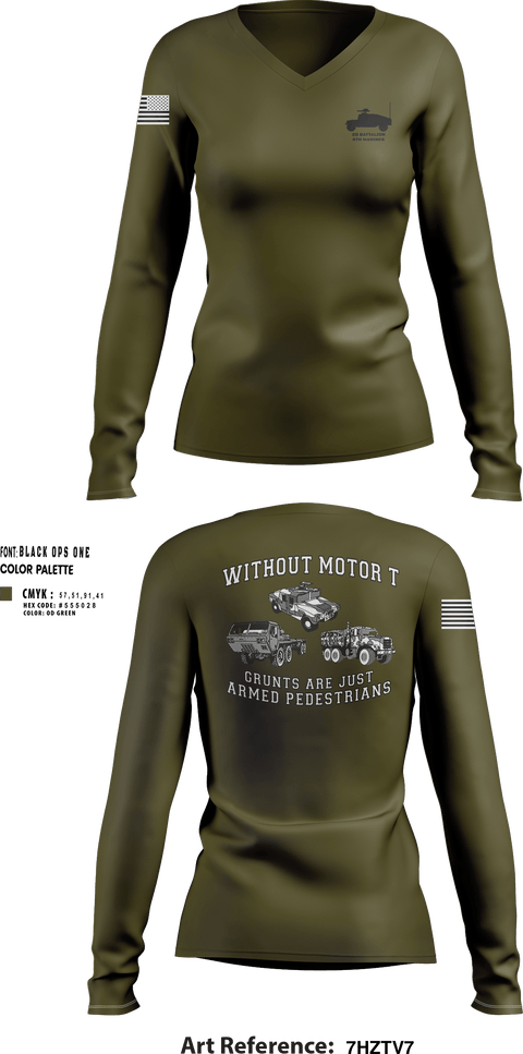 Womens Long Sleeve Vneck Shirt, 2d battalion, 6th marines, Marines, Teamtime, Team time, sublimation, custom sports apparel, team uniforms, spirit wear, spiritwear, sports uniforms, custom shirts, team store, custom team store, fundraiser sports, apparel fundraiser