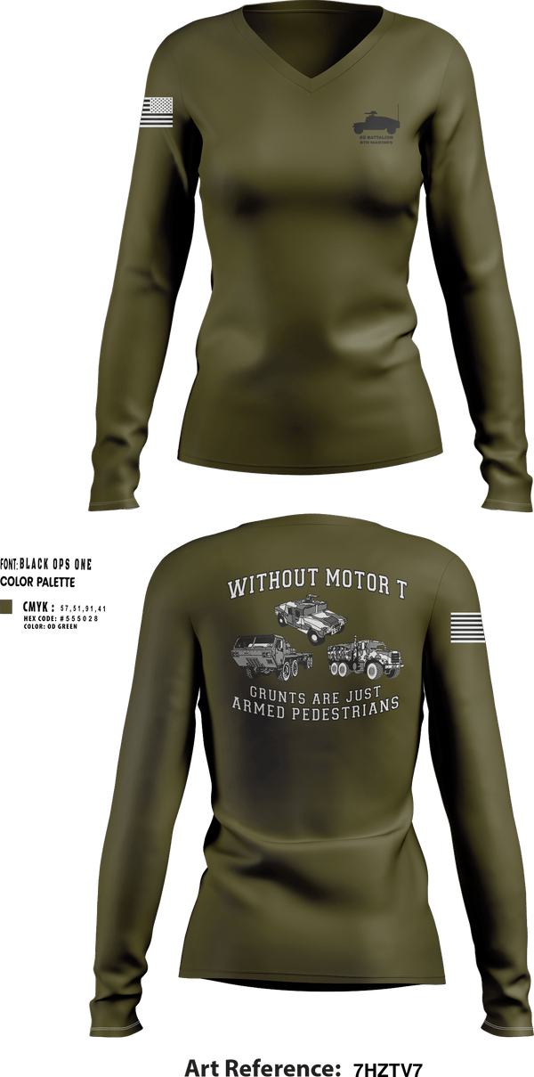 Womens Long Sleeve Vneck Shirt, 2d battalion, 6th marines, Marines, Teamtime, Team time, sublimation, custom sports apparel, team uniforms, spirit wear, spiritwear, sports uniforms, custom shirts, team store, custom team store, fundraiser sports, apparel fundraiser