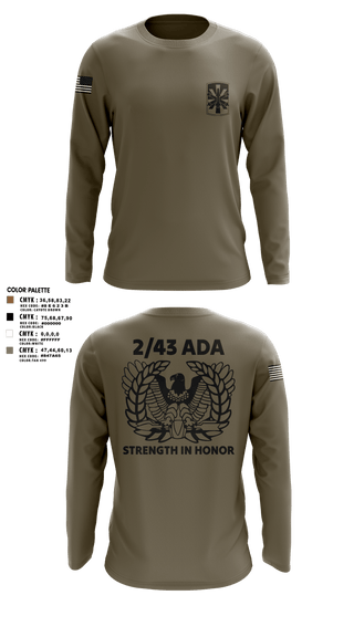 Long Sleeve Performance Polo, 2/43 ADA, Army, Teamtime, Team time, sublimation, custom sports apparel, team uniforms, spirit wear, spiritwear, sports uniforms, custom shirts, team store, custom team store, fundraiser sports, apparel fundraiser