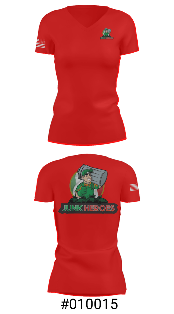 Women's Short Sleeve Vneck Shirt, Junk Heroes, , Teamtime, Team time, sublimation, custom sports apparel, team uniforms, spirit wear, spiritwear, sports uniforms, custom shirts, team store, custom team store, fundraiser sports, apparel fundraiser